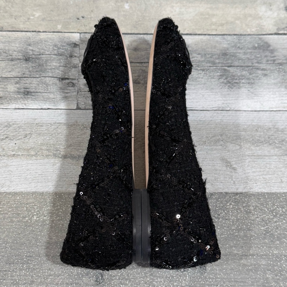 TORY BURCH CHELSEA TWEED BALLET FLAT IN PERFECT BLACK - SZ - 7.US - Picture 4 of 8